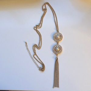 Gold tassel necklace